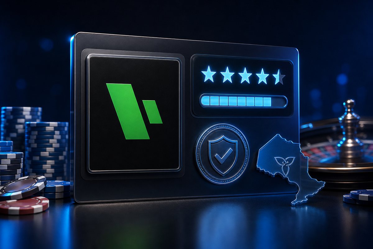 Betway operator mark on an Ontario review board with score bar and licence check stamp